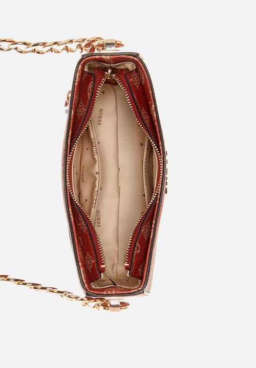 GUESS - Evelune top zip shoulder bag - ginger logo