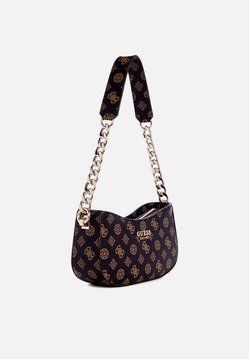 GUESS - Evelune top zip shoulder bag - mocha logo