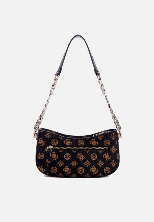 GUESS - Evelune top zip shoulder bag - mocha logo