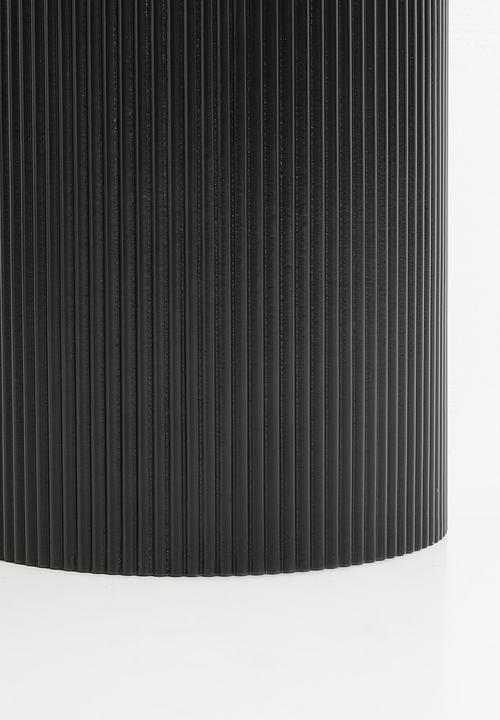 Native Decor - Fluted marble storage side table - black