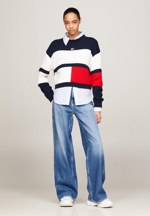Tommy Hilfiger - TJW Colourblock Badge Sweate - ancient white/multi