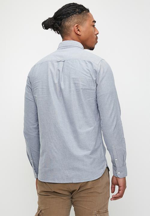 Superdry. - Organic Cotton Long Sleeve Oxford Shirt - NAVY