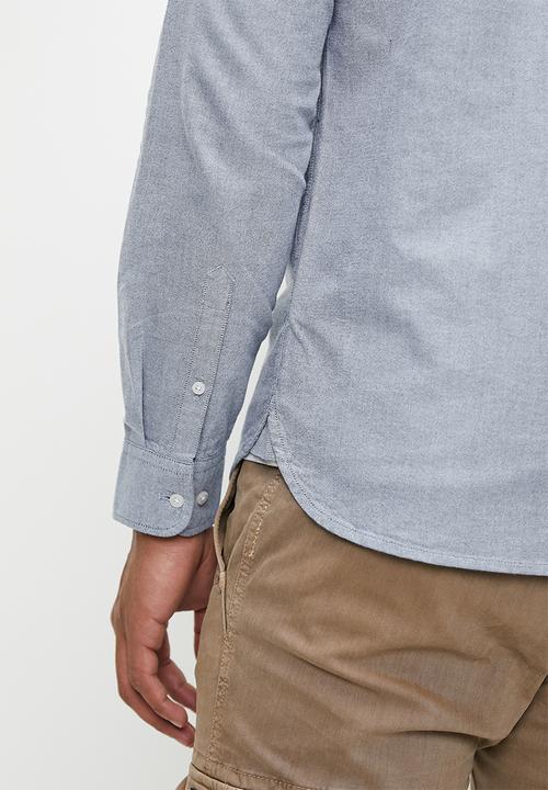 Superdry. - Organic Cotton Long Sleeve Oxford Shirt - NAVY