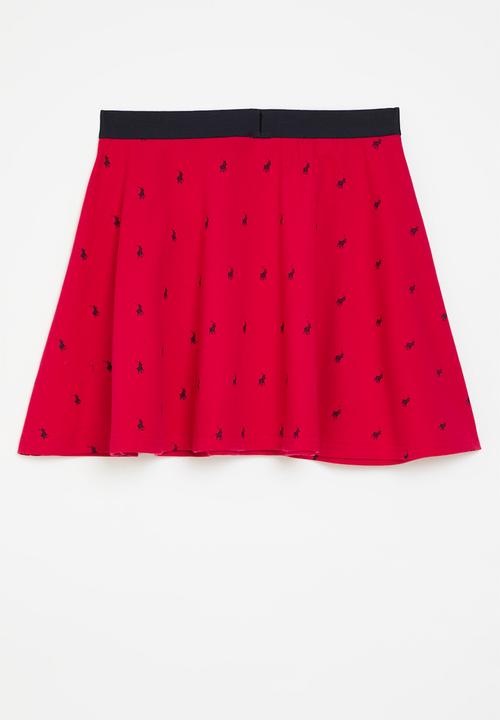 POLO - Girls londiwe monogram skirt - red