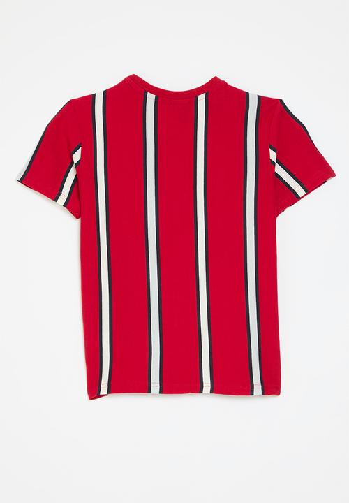 POLO - Boys blake striped tee - samba red