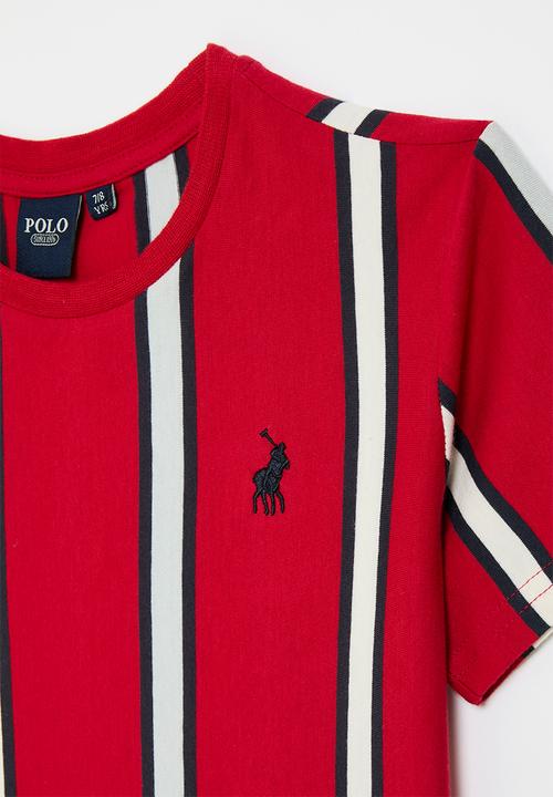 POLO - Boys blake striped tee - samba red