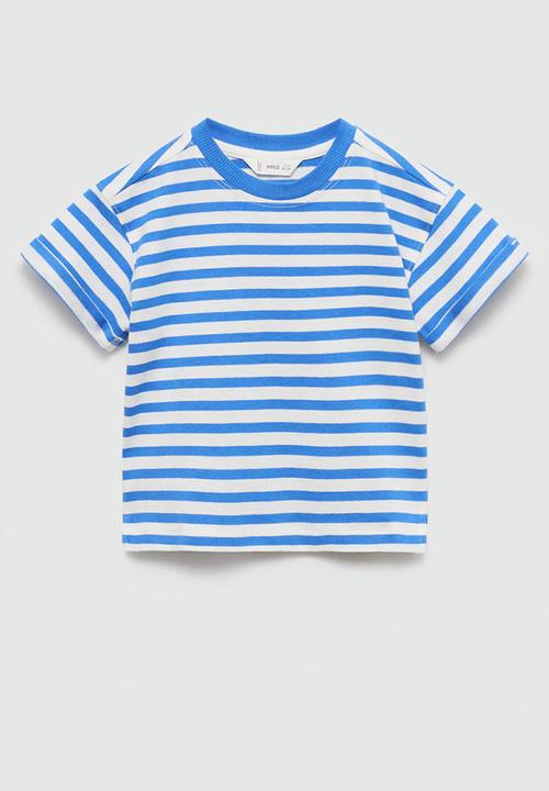 MANGO - T-shirt linesb - bright blue