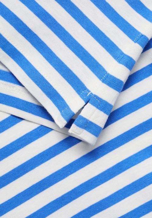 MANGO - T-shirt linesb - bright blue