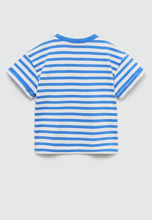 MANGO - T-shirt linesb - bright blue