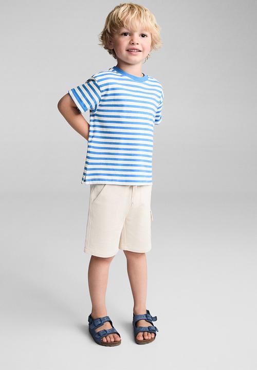 MANGO - T-shirt linesb - bright blue