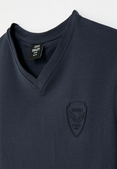SOVIET - Boys v-neck fashion tee - navy