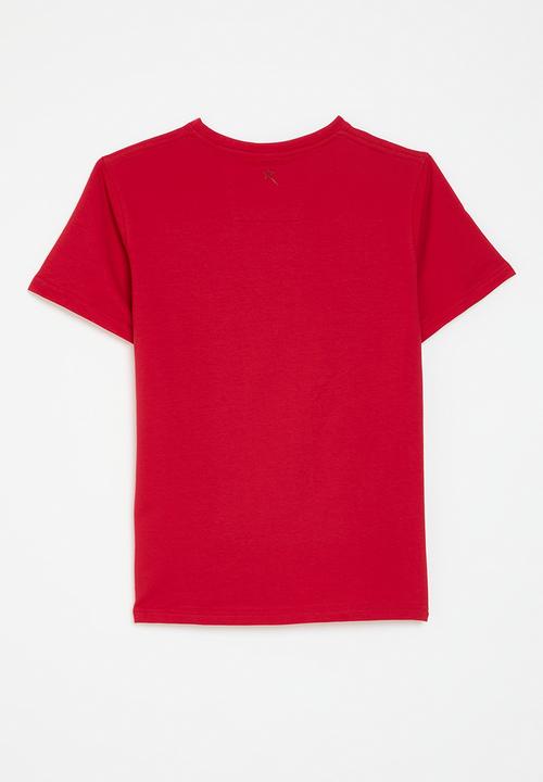 SOVIET - Boys v-neck fashion tee - red
