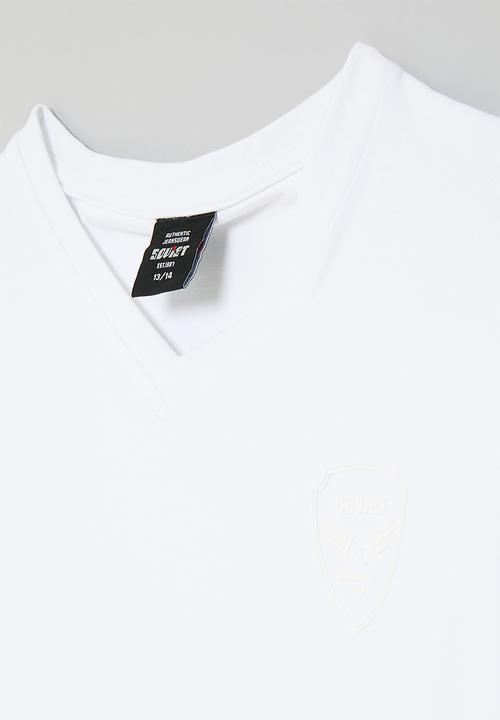 SOVIET - Boys v-neck fashion tee - white