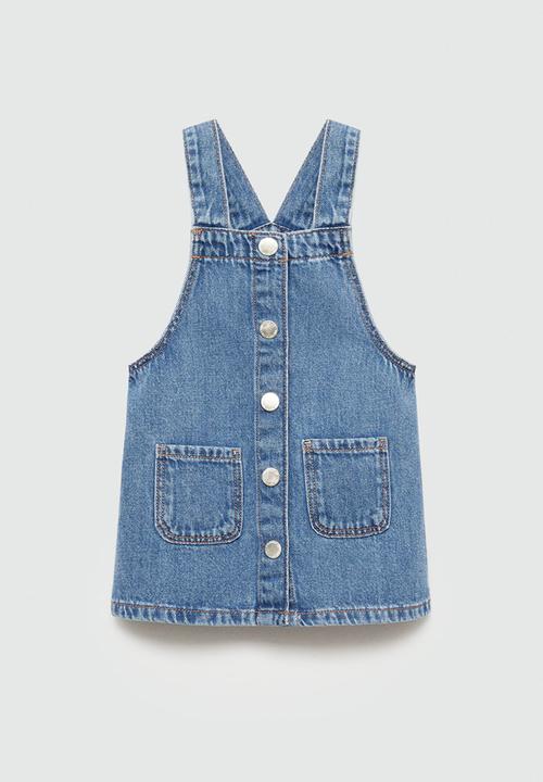 MANGO - Dungaree dress ruffi - open blue