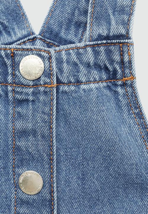 MANGO - Dungaree dress ruffi - open blue
