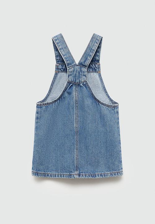 MANGO - Dungaree dress ruffi - open blue