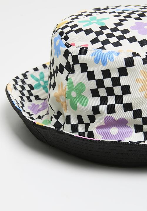 Pop Candy - Floral checkered bucket hat - multi
