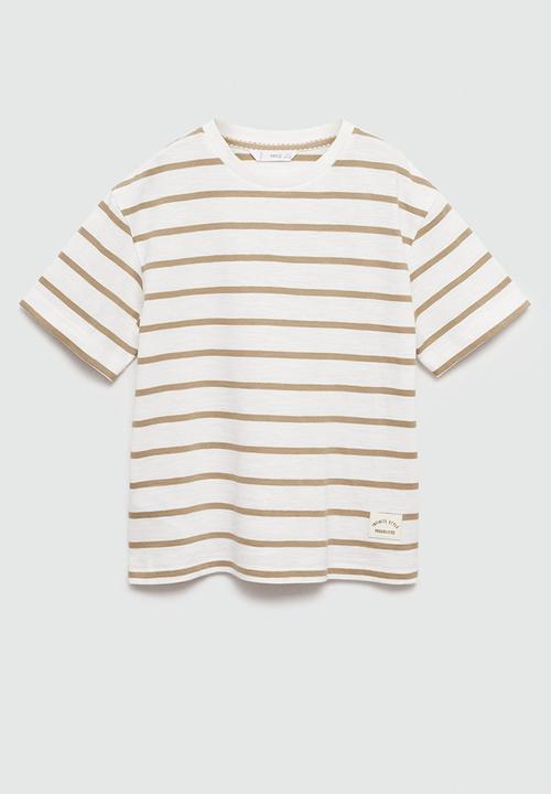 MANGO - T-shirt slub - light/pastel brown