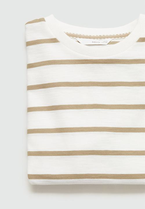 MANGO - T-shirt slub - light/pastel brown