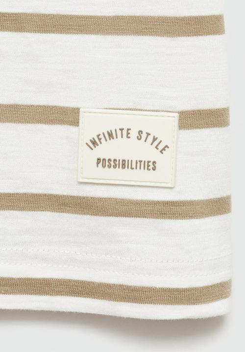 MANGO - T-shirt slub - light/pastel brown