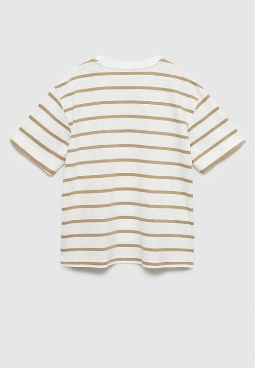 MANGO - T-shirt slub - light/pastel brown