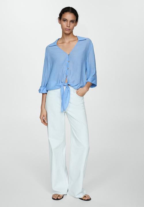 MANGO - Blouse mola - medium blue