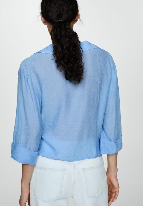 MANGO - Blouse mola - medium blue