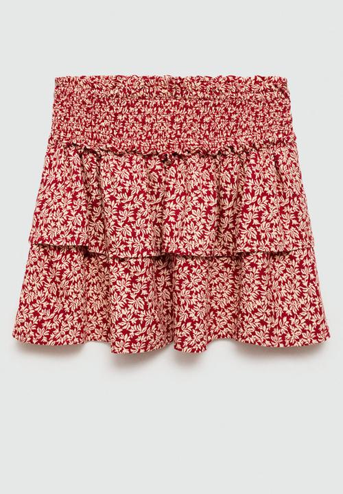 MANGO - Skirt lolita - dark red