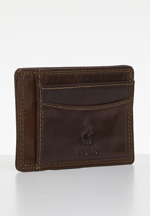 POLO - Credit Card Wallet With Top Pocket - Brown