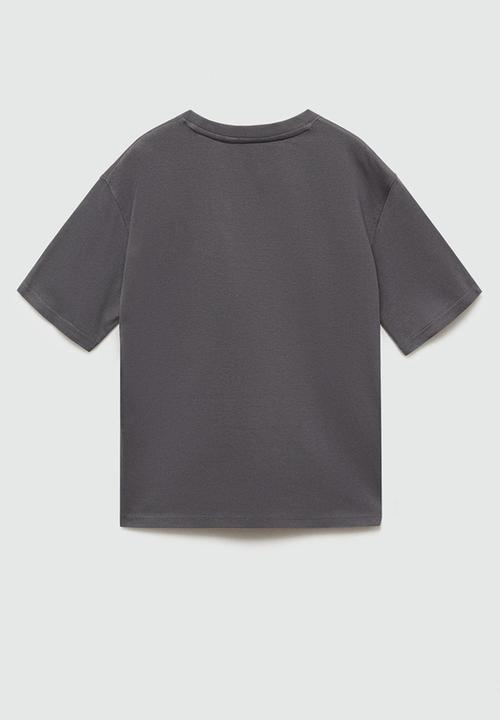 MANGO - T-shirt future - charcoal