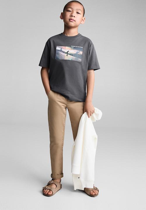 MANGO - T-shirt future - charcoal
