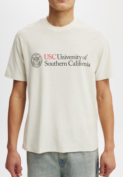 Cotton On - License loose fit college t-shirt - lcn usc bone/usc - crest