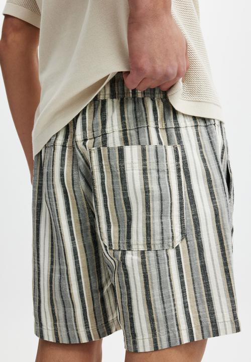 Cotton On - Easy short - black multi stripe
