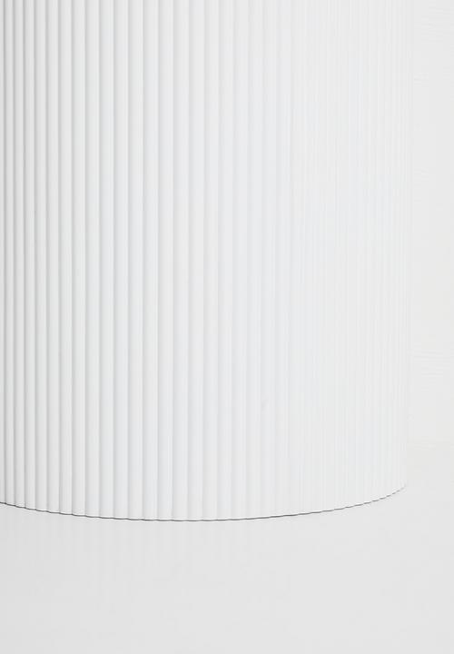Native Decor - Fluted marble storage side table - White