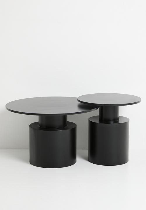 Native Decor - Totem nested coffee table set of 2 - black