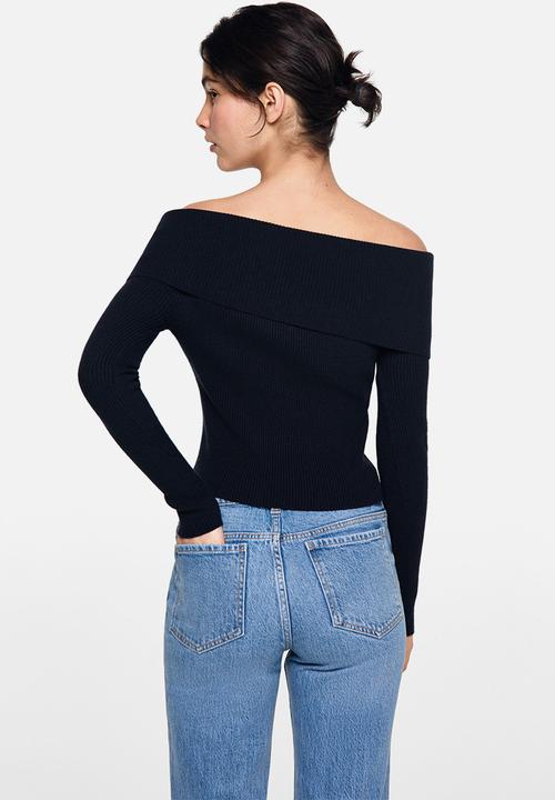MANGO - Sweater shouldi - navy
