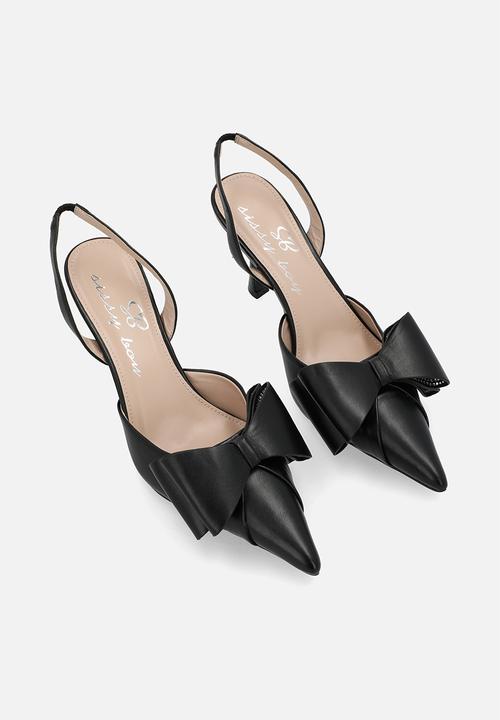 SISSY BOY - Bow slingback heel - black