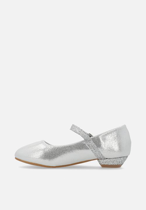 Pierre Cardin - Evie Girls Glitter Low Heel-Silver