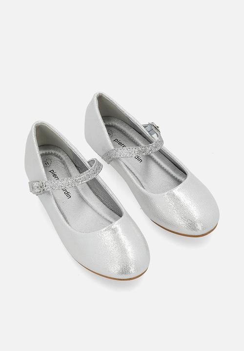 Pierre Cardin - Evie Girls Glitter Low Heel-Silver