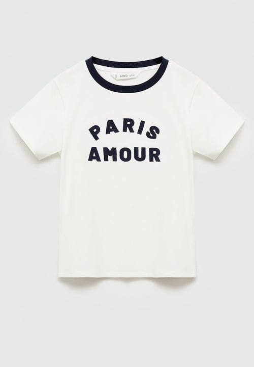 MANGO - T-shirt amour - natural