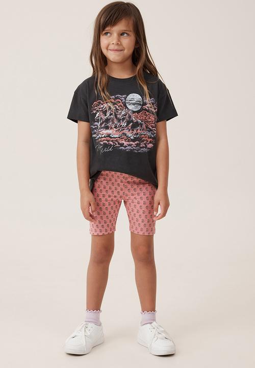 Cotton On - Hailey bike short - orange coral/perry paisley