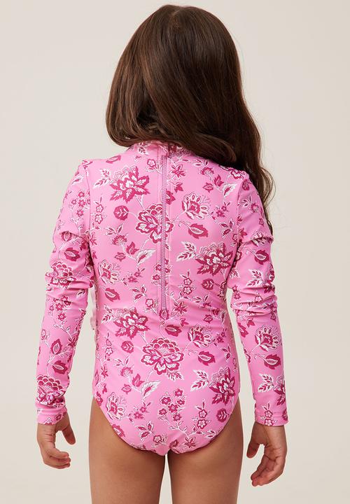 Cotton On - Lydia one piece - pink gerbera/frida folk floral