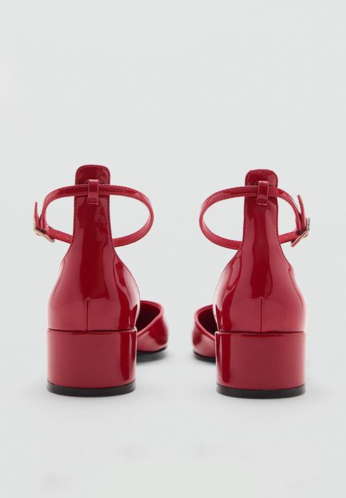 MANGO - Aelxa block heel - red