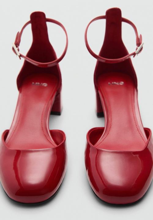 MANGO - Aelxa block heel - red