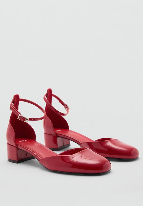 MANGO - Aelxa block heel - red