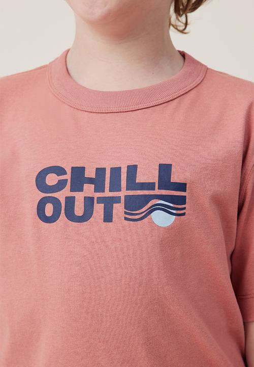 Cotton On - Jonny short sleeve graphic print tee - clay pigeon/chill out
