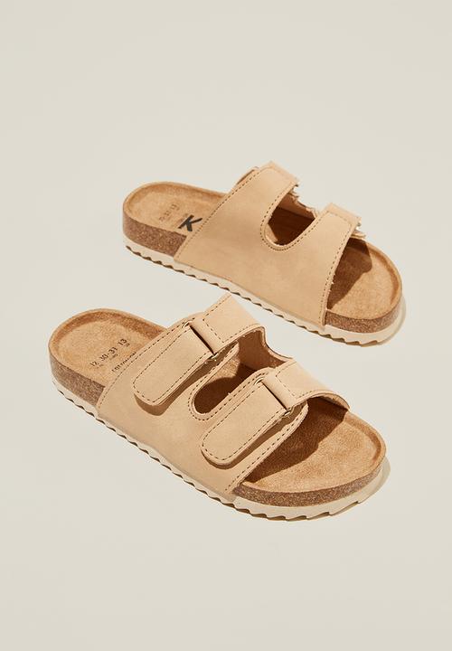 Cotton On - Frankie double strap slide - taupy brown