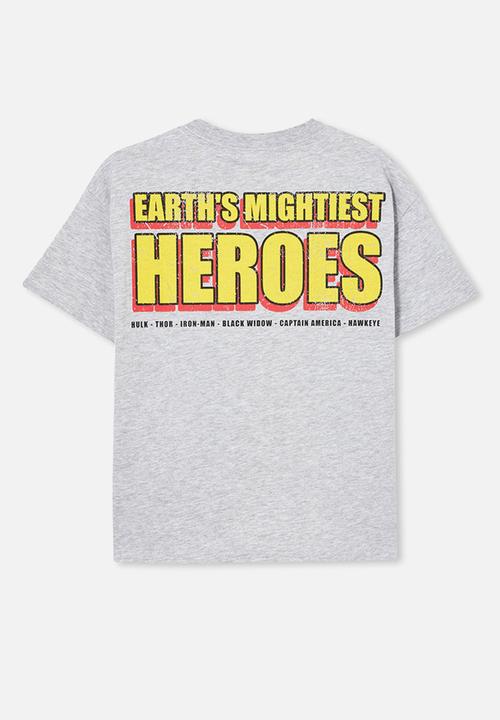 Cotton On - Avengers drop shoulder short sleeve tee - grey