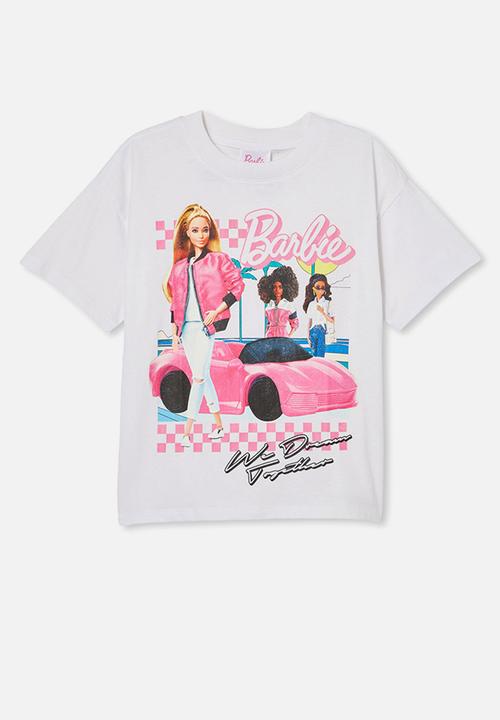 Cotton On - Barbie drop shoulder short sleeve tee - white