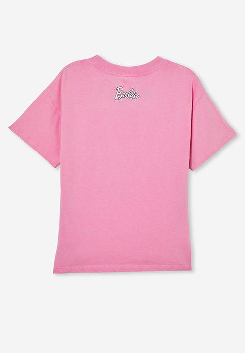 Cotton On - Barbie drop shoulder short sleeve tee - pink